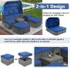 Outdoor Patio Furniture Set Daybed Sunbed with Retractable Canopy Conversation Set Wicker Furniture