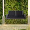 2-Person Patio Rattan Porch Swing with Cushions
