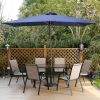 10ft Patio Umbrella with Solar Lights - 30 LED Rectangular Tilt Umbrella Aluminum Pole