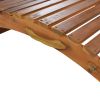 Outdoor Patio Wood Portable Extended Chaise Lounge Set with Foldable Tea Table for Balcony; Poolside; Garden