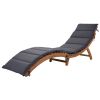 Outdoor Patio Wood Portable Extended Chaise Lounge Set with Foldable Tea Table for Balcony; Poolside; Garden