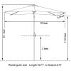 10ft Patio Umbrella with Solar Lights - 30 LED Rectangular Tilt Umbrella Aluminum Pole