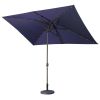 10ft Patio Umbrella with Solar Lights - 30 LED Rectangular Tilt Umbrella Aluminum Pole