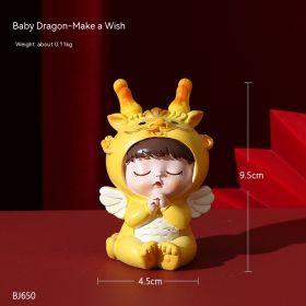 Dragon Year Festive Cute Resin Dragon Decoration (Option: Dragon Baby Make A Wish)