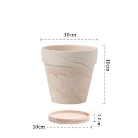 Gradient Macchiato Red And White Pottery Natural Pot Vegetarian Burning Breathable And Absorbent Large Type Green Plants Meaty (Option: A sytle 10cm-With pallet)