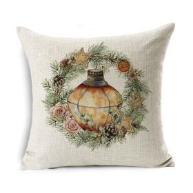Christmas Gift Wreath Linen Hugging Pillowcase (Option: I-45x45cm)