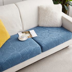 Knitted Elastic Sofa Cover Cushion All-season Universal (Option: Lake blue-Plus XL)