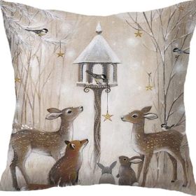 Winter Series Throw Pillow Cover Linen (Option: W022738-45x45cm)