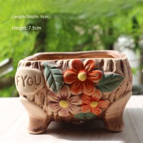Creative Personality Green Plant Pot Handmade Desktop Breathable Combination Small Ceramic Flower Pot (Option: HC A06)