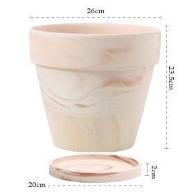 Gradient Macchiato Red And White Pottery Natural Pot Vegetarian Burning Breathable And Absorbent Large Type Green Plants Meaty (Option: A sytle 26cm-With pallet)