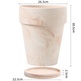Gradient Macchiato Red And White Pottery Natural Pot Vegetarian Burning Breathable And Absorbent Large Type Green Plants Meaty (Option: C sytle 26.5cm-With pallet)