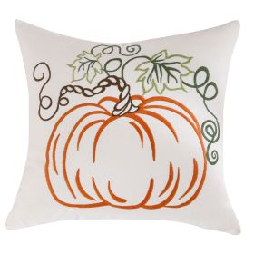 Pumpkin Embroidered Halloween Pillow Cover Lumbar Support (Option: Pumpkin 2-45 × 45cm-Without pillow core)