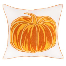 Pumpkin Embroidered Halloween Pillow Cover Lumbar Support (Option: Pumpkin 3-45 × 45cm-Without pillow core)