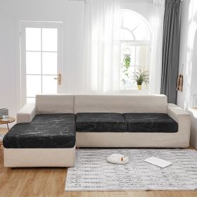 Milk Silk Printed Sofa Seat Cover Stretch Sofa Cushion Cover (Option: Black Marble-Three)